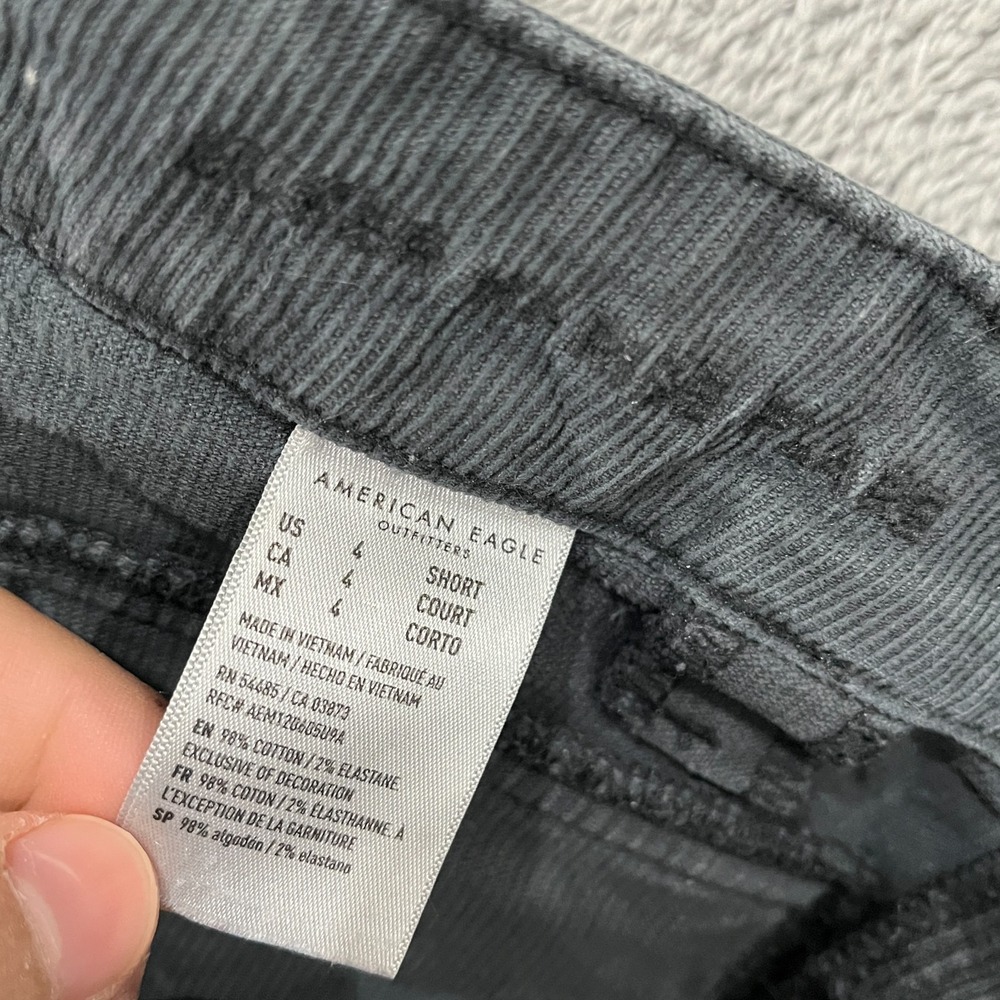 American Eagle Corduroy Pants Womens 4 Short Super High Rise Flare Cowgirl Y2k - Picture 4 of 9